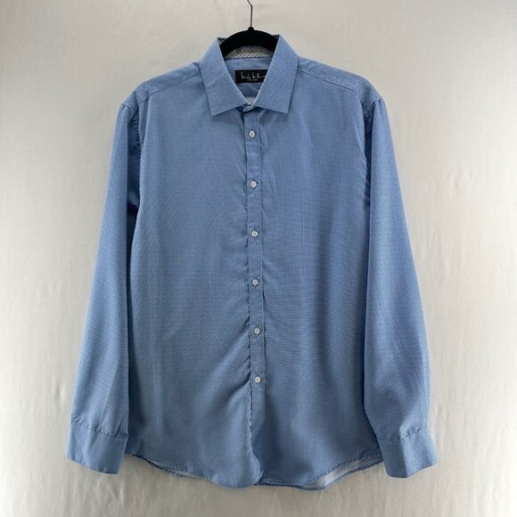 Nicole Miller Other - Nicole Miller Dress Shirt Mens Size M Corporate Long Sleeve Button Up Blue